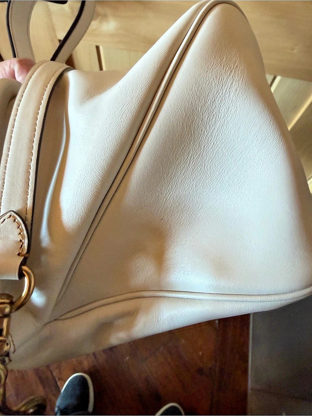 Coach RYDER Large Kisslock Frame Bag Leather Shoulder Bag White - Picture 6 of 16